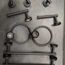 VAEHOLD Black Hat and Coat Wall Mount Rack 5 Hooks for Robes, Bags, Keys, and Towels Bathroom Towel Hanger Organizer (2 Pack)