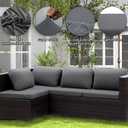 Outdoor Cushion Covers Set,8PCS Patio Furniture Couch Seat Slipcovers, Replacement for Sofa Sectional Chair(CoverOnly)