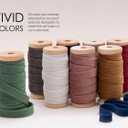 3 x Vitalizart Red Velvet Ribbon Set 3/8" x 15 Yd Burgundy Wooden Spool Fabric Trim 3 Rolls * 5 Yd for Christmas Wreath Decoration Handmade Craft Ornaments Gift Wrapping & Bow Making