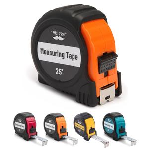 Mr. Pen- Tape Measure, 25-Foot, Steel Measuring Tape, Retractable Measuring Tape, Tape Measure with Fractions, Easy Read Tape Measure, Tape Measure 25 ft, Steel Tape Measure, Orange/Black
