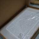 HOURIA Blue White Abstract Neutral Framed Canvas Wall Art Set,Minimalist Boho Waves Lines Wall Decor,Modern Geometric Shapes Print,Mid Century Grunge Artwork for Living Room,Bedroom,Office- 16"x24"x3