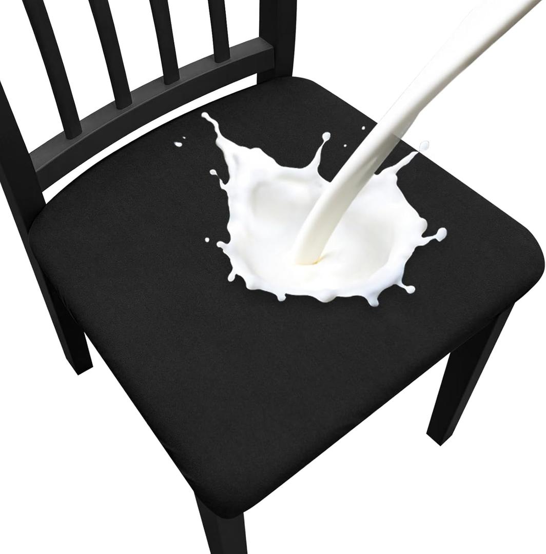 Waterproof Dining Chair Seat Covers Set of 6, Removable Washable Kitchen Chair Seat Slipcovers, Dining Room Chair Seat Covers for Home, Restaurant, Banquet