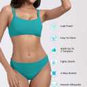Beautikini Period Swimwear for Teens Menstrual Leakproof Taylor Bikini Top Period Bikini Swimsuit Bathing Suit for Teens Girl (Blue, XS)