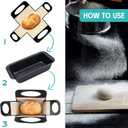 5 Loaf Pan Set with Silicone Bread Sling 2 Bread Pans + 2 Nonstick Loaf Liners for Homemade Baking, Sourdough, Banana Bread, Sandwich Loaves Rectangular Baking Tray for Kitchen Home Baker