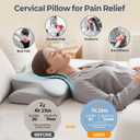 Cervical Pillow for Neck Pain Relief, Ergonomic Neck Pillow for Sleeping, Contour Side Sleeper Pillow for Neck Support, Orthopedic Cooling Memory Foam Pillows for Back Stomach Sleepers (Blue)