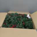 Christmas Garland with Lights 9FT, Lighted Christmas Garland Battery Powered 8 Lighting Modes, 50 LED Lights Garland, Red Berry, Christmas Pine Cone, for Stairs, Front Door, Christmas Decor