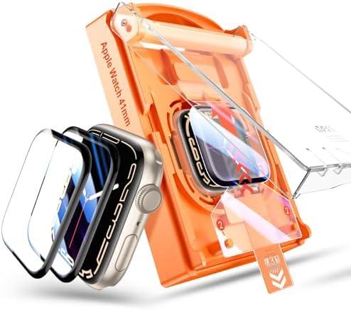 Tensea 2Pack for Apple Watch Screen Protector 45mm 41mm Accessories, Protective Soft Film with Installation Kit, for iWatch Series 9 8 7