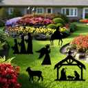 Nativity Scene Yard Signs Decorations 5 Pack Christmas Outdoor Garden Signs with Stakes Holy Family Manger Nativity Scene Garden Sign for Christmas Outdoor Decorations Lawn Patio Yard Sign