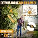 Pruning Shears with Pole for Dewalt 20V MAX Battery, Brushless Pruner with SK5 Steel Blade, 1.2" / 1.6" Cutting Diameter, 13Ft Reach Electric Pruners for gardening Tree Trimming (No Battery)