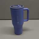 HydroJug Traveler - 40 oz Water Bottle with Handle & Flip Straw - Fits in Cup Holder, Leak Resistant Tumbler-Reusable Insulated Stainless Steel & Rubber Base - Gifts for Women & Men, Light Blue