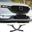 Car Accessories Fit For Mazda CX-5 CX5 CX8 2017-2021 Exterior Front Lower Grill Grille Trims Cover Grill Molding (Carbon Fiber Style) ABS 2 PCS