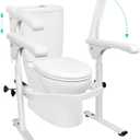 Toilet Safety Rails for Elderly (520 lbs), Handicap Toilet Rails with Foldable Handles, Toilet Assist Rails, Toilet Rails for Seniors, Heavy Duty Toilet Safety Frames Rails with Arms,Christmas