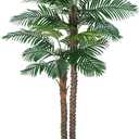 8FT Artificial Palm Tree for Outdoor, UV-Resistant Large Silk Artificial Plants Outdoor Indoor, Realistic Tropical Fake Palm Tree Decor for Poolside Patio Home Living Room
