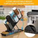 Cup and Lid Holder with Straw Organizer Coffee Station Organizer, Metal Cup Dispenser 5 Compartment Coffee Cup Holder for Coffee Bar Accessories, Disposable Paper Cups, Plastic Cups, Lids