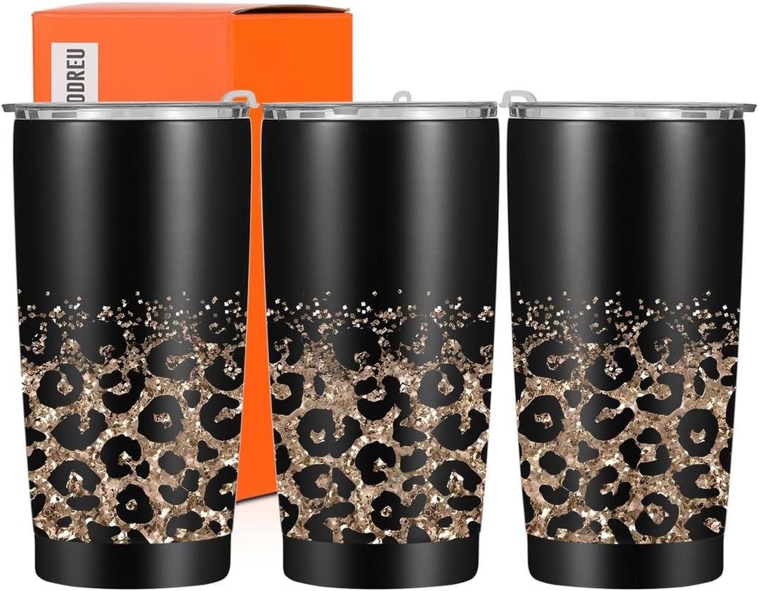 Leopard Print Tumbler 20 Oz Tumbler Leopard Print Gifts for Women Insulated Travel Mug for Women Female Teacher Doctor Coworker Educator Lady Leopard Lover Stainless Steel Thermal Cup
