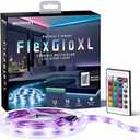 Merkury Innovations LED Strip Light Waterproof 120 LEDs 12 Ft RGB SMD 5050 LED Rope Lights Color Changing LED Strip Lights with 24-Keys IR Remote Controller 12v Power Supply TV Backlight Kit w Remote