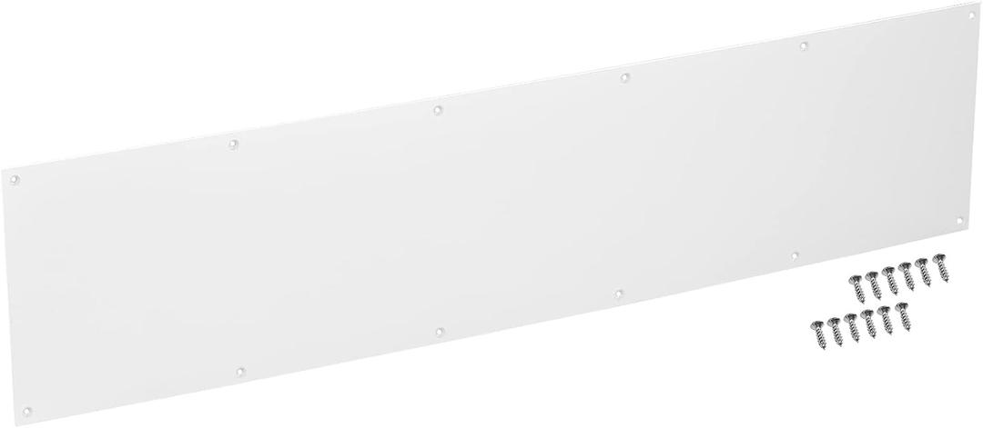 Door Kick Plate 8x34 inches Suitable for 36" Doors, 12GA (5/64 inch) Thickness Al Alloy, 8" x 34" White