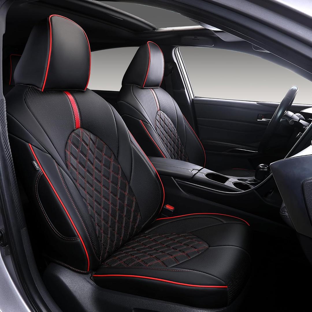 Custom Fit Camry Seat Covers for 2018-2024 Toyota Camry Gas - Black+Red