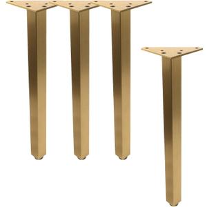 Geesatis 14 Inch Heavy Duty Adjustable Table Legs - Set of 4, 1000lbs Capacity, Aluminum Alloy Furniture Legs for Desks, Cabinets, Sofa & Bed with Pre-Attached Screws (Vintage Bronze)