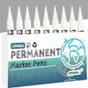 9Pcs White Acrylic Paint Brush Pens Christmas Decorations Permanent Marker Painting Coloring Pens Art Marker for Clothes Tire Wood Rocks Metal Canvas Plastic Ceramic Glass Scrapbook for Adults