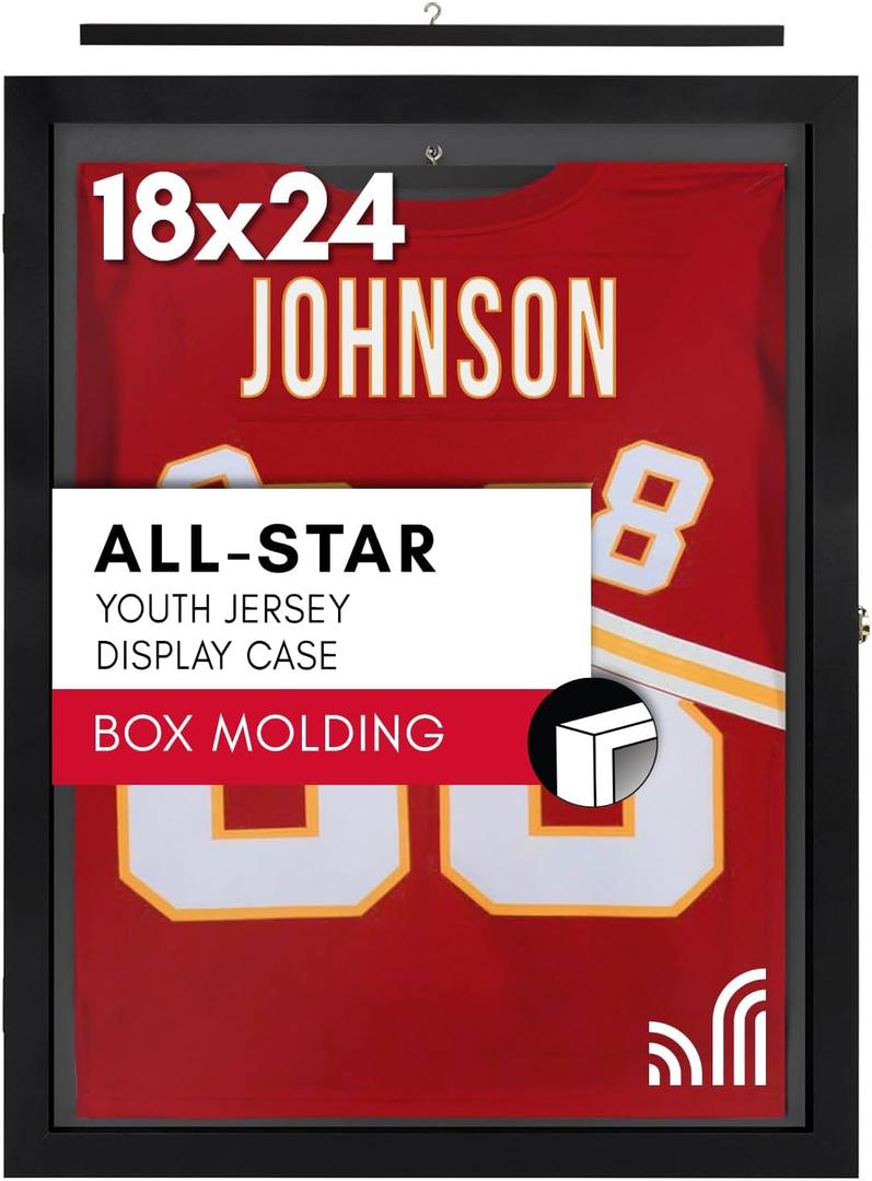 Americanflat 18x24 Kids Jersey Display Case - Black