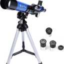 Kids Telescope 400x40mm with Tripod & Finder Scope, Portable Telescope for Kids & Beginners, Travel Telescope with 3 Magnification Eyepieces and Moon Mirror