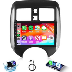 [4G+64G] Android Car Stereo for Nissan Versa Note 2014-2018 Radio with Wireless Carplay Android Auto Radio, Hodozzy 9 inch Touch Screen with GPS, Mirror Link, Bluetooth, WiFi, DSP, FM/RDS Radio