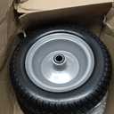 11x4.00-5 Lawn Mower Tires Flat Free, 11x4-5 Tire and Wheel, Zero Turn Front Tires, with 3/4" & 5/8" & 1/2" Bearings, 3.4"-5.9" Centered Hub, 11x4.00-5 Solid Tires, 2 Pcs, 11x4.00-5 Multi-trac Tread