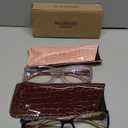 Madison Avenue 2 Pack Classic Blue Light Blocking Reading Glasses for Women, Vintage Anti Glare/Eyestrain Computer Readers Demi/Purple +1.5