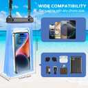 2 Pack Large Waterproof Phone Pouch, IPX8 Double Sealing Floating Waterproof Bag for iPhone 17 16 15 14 Pro Max Sumsang S25 S24 Google All Devices