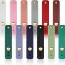 Weewooday 12 Pcs Phone Grip Strap Telescopic Finger Strap Bracket Portable Phone Finger Kickstand Handle Grip Holder(Soft Colors)