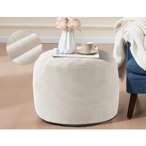 Pouf Ottoman Foot Rest 20"x15" Footstools and Ottomans Small with Filling Cream Small Beige Ottoman Foot Rest Ivory Poofy Ottom Stool Soft Poofs/Ottomans Furniture Living Room Ottom Footstool