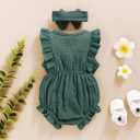 Renotemy Newborn Infant Baby Girl Clothes Rompers Summer Jumpsuits Short Sleeve Romper Infant Baby Clothes Girl (Green, S)