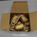 Suncalla 2 Pcs Christmas Cow Bells with 8 Pcs Red Velvet Christmas Bows Vintage Gold Bell Decorations with Velvet Ribbon Bows for Xmas Tree Wall Home Wedding Wreath Garland Staircase Indoor Outdoor