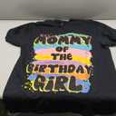 Mommy Of The Birthday Girl Colorful Matching Family T-Shirt, Size L