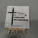 Christian Decor Wooden Sign, Christian Baptism Gifts for Women Men, Faith Religious Scripture Decor, God Decorations for Home Office Bedroom, Bible Verse Desk Decoration, Philippians 4:13