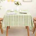 SIELUNO Rectangle Table Cloth Rustic Farmhouse Tablecloth Heavy Duty Cotton Linen Waterproof Wrinkle Free Table Cloths for Kitchen and Dining Room-Hollow Sage Green-Rectangle, 54"x86", 6-8 Seats