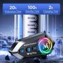 Motorcycle Helmet Bluetooth Headset 2 Way Intercom 550 Yards,HIFI Sound,Noise Cancellation,Music Share,1000mAh,Helmet Speakers Headphones FM,Easy to Connect/Use with Gloves,Waterproof,Voice Assistant