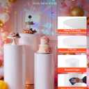 VEVOR Wedding Flower Stand, 3PCS 23.62/29.53/35.43 inch Round Cylinder Plinth, White Pedestal Stand with PVC Lid, Cylindrical Pedestal Stands for Wedding, Party, Birthday, Art Decor, 33.07 lbs Load