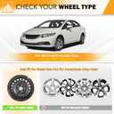 WOLFSTORM 15" Hubcaps for Honda Civic Sedan 2013-2015, Honda Civic Coupe 2013 Steel Wheel, R15 Car Hubcaps Bolt-On Installation 15 Inch Wheel Rim Cover Set of 4, Black Lacquer