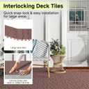 Rovibek 44 PCS Interlocking Deck Tiles, 12" X 12" Plastic Deck Tiles Outdoor Waterproof, All Weather Patio Tiles for Balcony Backyard Poolside Porch, Pavers for Outside Walkway, Stone Brown