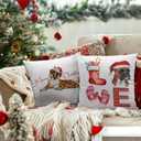 Boxer Dog Christmas Pillow Covers 18x18, Boxer Gifts for Lovers, Merry Christmas Xmas Pillow Covers for Couch, Living Room Bedroom Decor, Set of 2