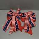 Large Patriotic Wreath Bows for Front Door, Memorial Day Red Blue White Stars and Stripes Bows for Wreath