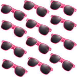 FEPITO 24 Pack Party Sunglasses Bulk for Birthday Party Favors Goody Bag Fillers for Beach Pool Party Toys for Adults, Pink