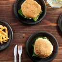 Bluesky Cuisine Round Black Disposable Plates - 6" (Pack of 100) Durable & Microwave Safe Black Dessert Plates, Perfect Disposable Plastic Plates for Parties, Celebrations and Every Day