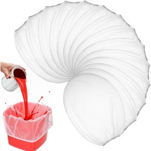 60 Pcs Paint Strainer Bags, 5 Gallon Elastic Top Fine Mesh Strainer Disposable Painting Strainers Bag Hydroponic Filter Tool for Nut Milk, Juice, Home Brewing, Gardening, Plant Protection(White)