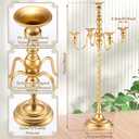Tanlade 6 Pack Wedding Gold Candelabra Table Centerpieces 28 inch Tall Candelabra Metal Candle Holder 5 Arm Taper Candlestick Flower Floor Candle Stand for Anniversaries Easter Birthday Holiday Party