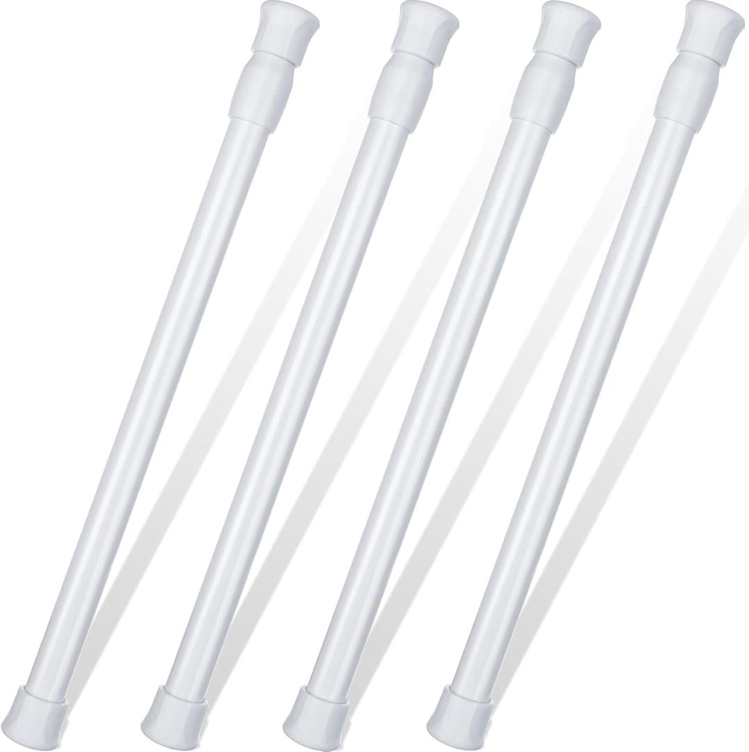 4 Pack Sliding Door Security Bar Window Security Bars Adjustable Sliding Glass Door Lock Bars with Rubber Tips 9.8-15.7 Inch Tension Rods 0.7 Inch in Diameter Window Safety Lock Bar for Door Bathroom