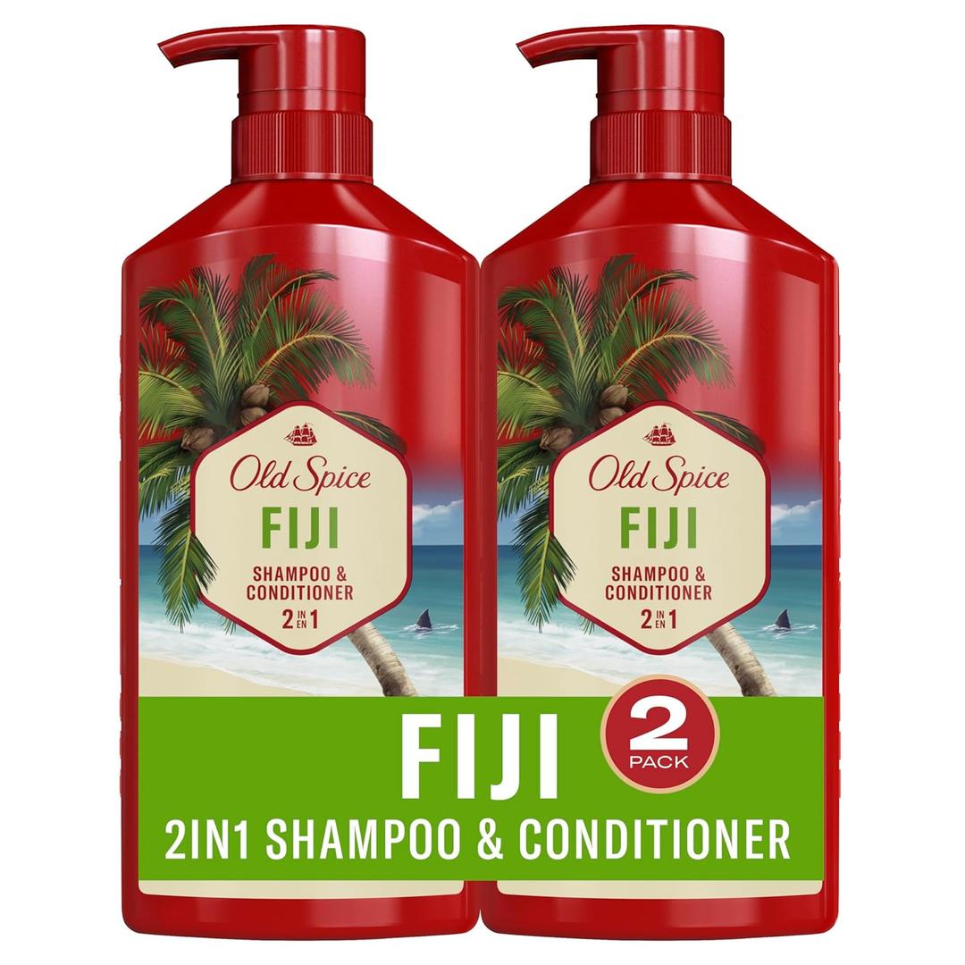 Old Spice Fiji 2-in-1 Shampoo and Conditioner Set for Men, Coconut & Tropical Wood Scent, Healthier, Fuller, More Moisturized Looking Hair, 21.9 Fl Oz Each, Twin Pack Old Spice Fiji 2-in-1 Shampoo and Conditioner Set for Men, Coconut & Tropical Wood Scent, Healthier, Fuller, More Moisturized Looking Hair, 21.9 Fl Oz Each, Twin Pack