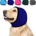 MIGOHI Dog Ear Muffs Noise Protection, Calming Hoodie with Soft Padding-Adjustable Headphones for Dog, Hook & Loop Headband for Dogs, L, Navy Blue